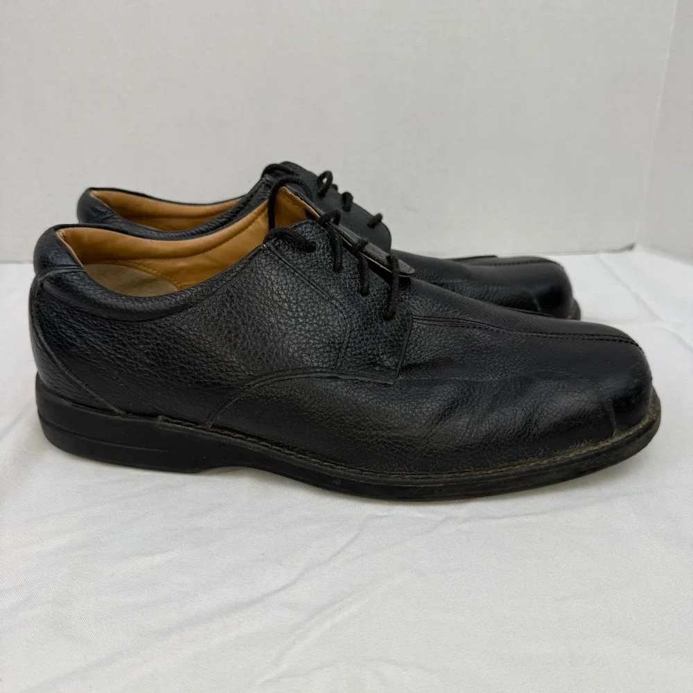 G.H. Bass Lex Mens Black Leather Oxford Shoes Square Toe Size 12 W